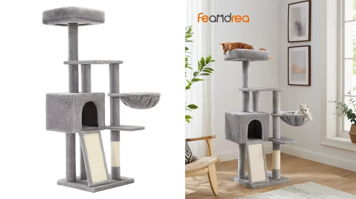 Tus gatos adorarán esta chulísima torre rascador de varios niveles
