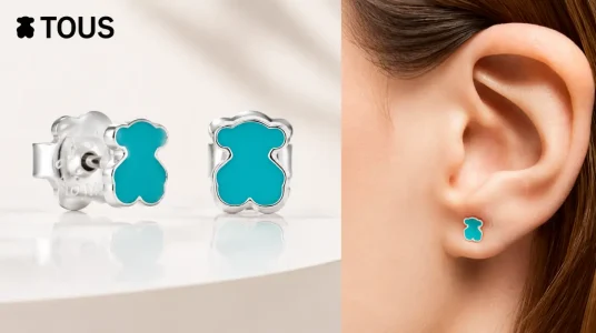 Pendientes de plata de primera ley TOUS con motivo de oso de 0.6 cm, perfectos para el día a día