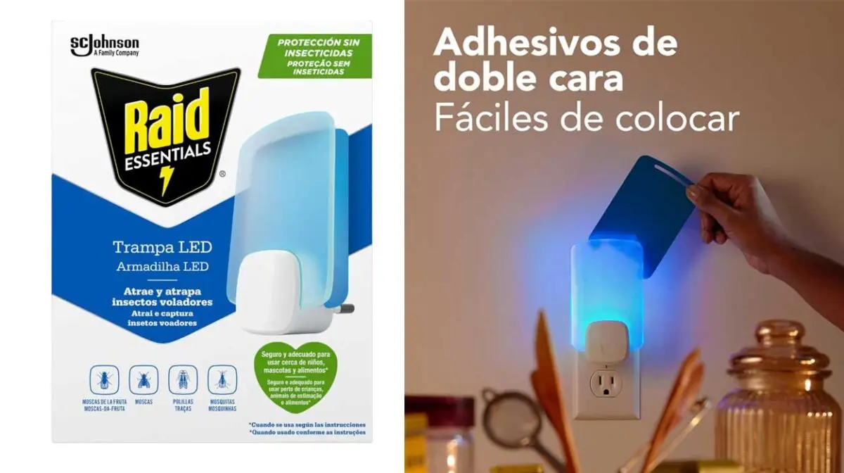 Trampa LED Raid Essantials para insectos voladores (aparato + recambio)