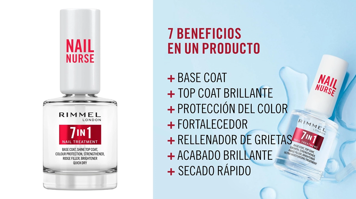 tratamiento de uñas Rimmel Nail Care Multi Benefit 7 en 1