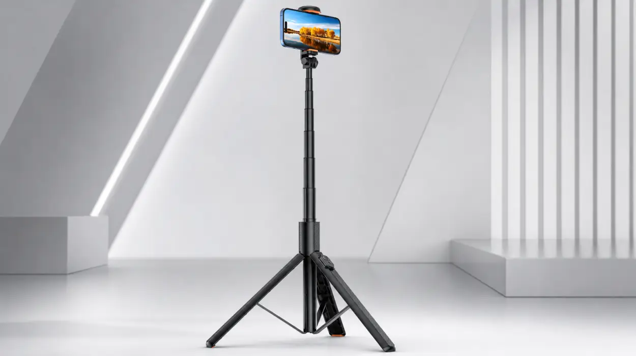 Trípode palo selfie ANXRE de 180 cm, compatible con iPhone, Samsung, GoPro y cámaras, con control remoto