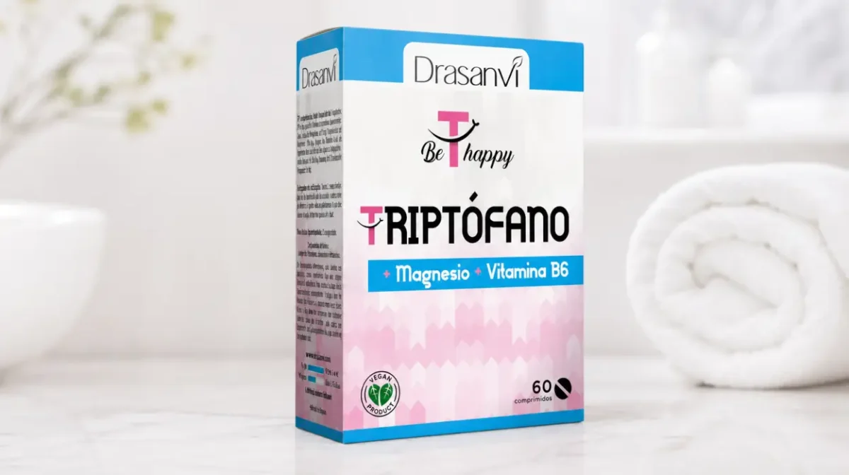 Triptófano Drasanvi en 60 comprimidos con magnesio y vitamina B6 sin gluten