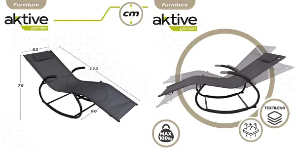 Tumbona mecedora de jardín Aktive Garden con cojín