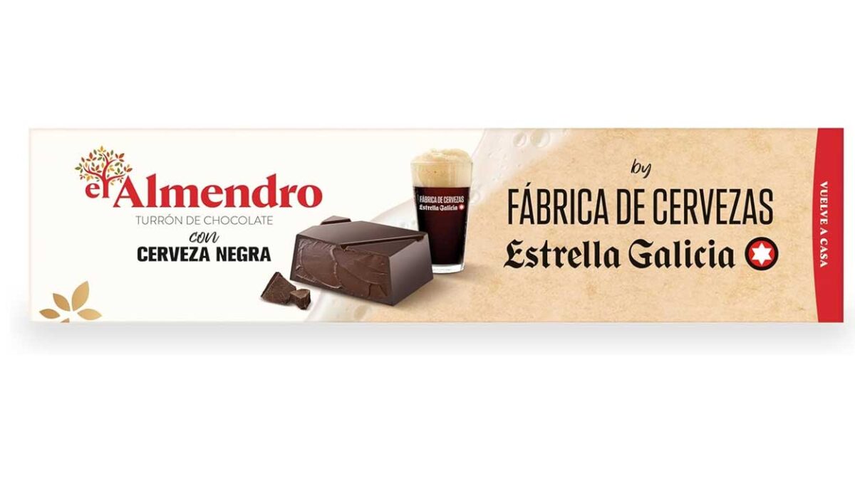 Turrón El Almendro Estrella Galicia con cerveza negra