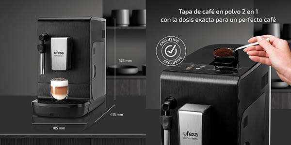 Cafetera expreso - 20 Bar - 1050 W - 1 o 2 Tazas - 1,5 Lts. - Monza - Ufesa