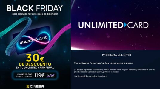 Unlimited Card Cinesa promoción Black Friday