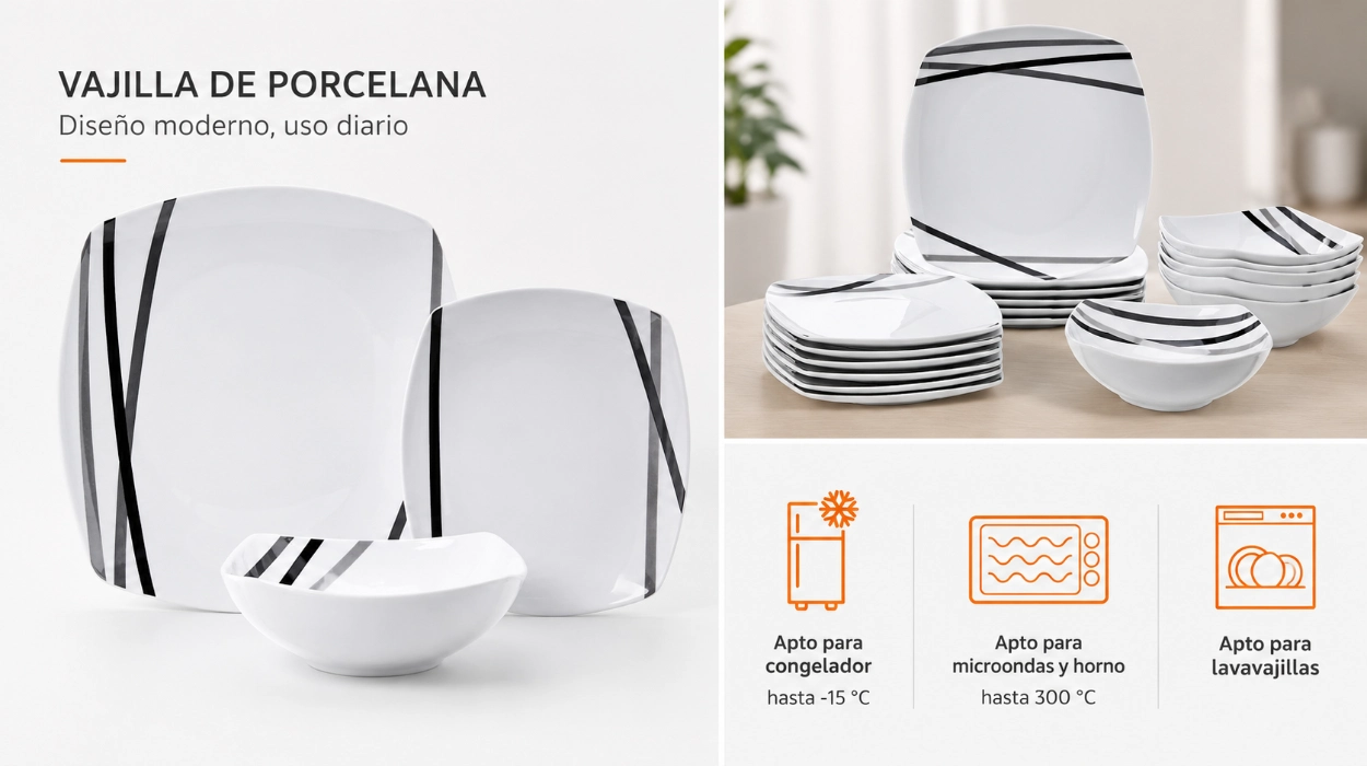 vajilla-amazon-basics-cuadrada-de-18-piezas