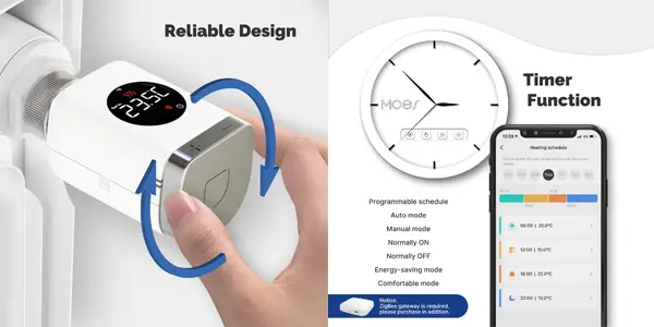 Válvula termostática MOES inteligente para radiador TRV