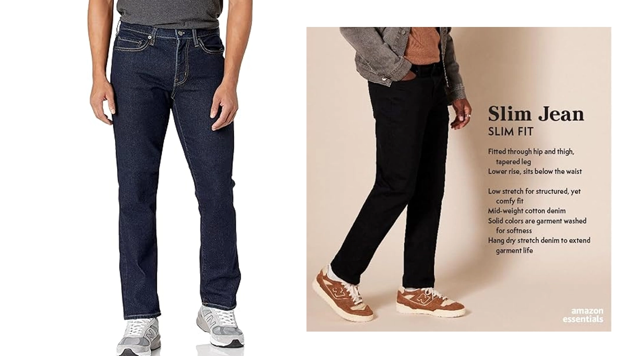 vaqueros ajustados Amazon Essentials para hombre en azul oscuro