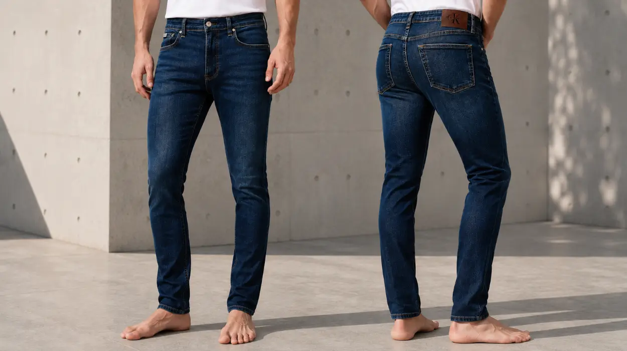 Vaqueros Calvin Klein Skinny Oil Slick en denim elástico para hombre