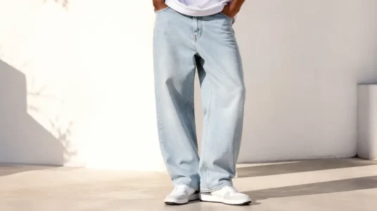Vaqueros baggy Jack & Jones JJIALEX Jjoriginal SBD 307 SN de tiro alto