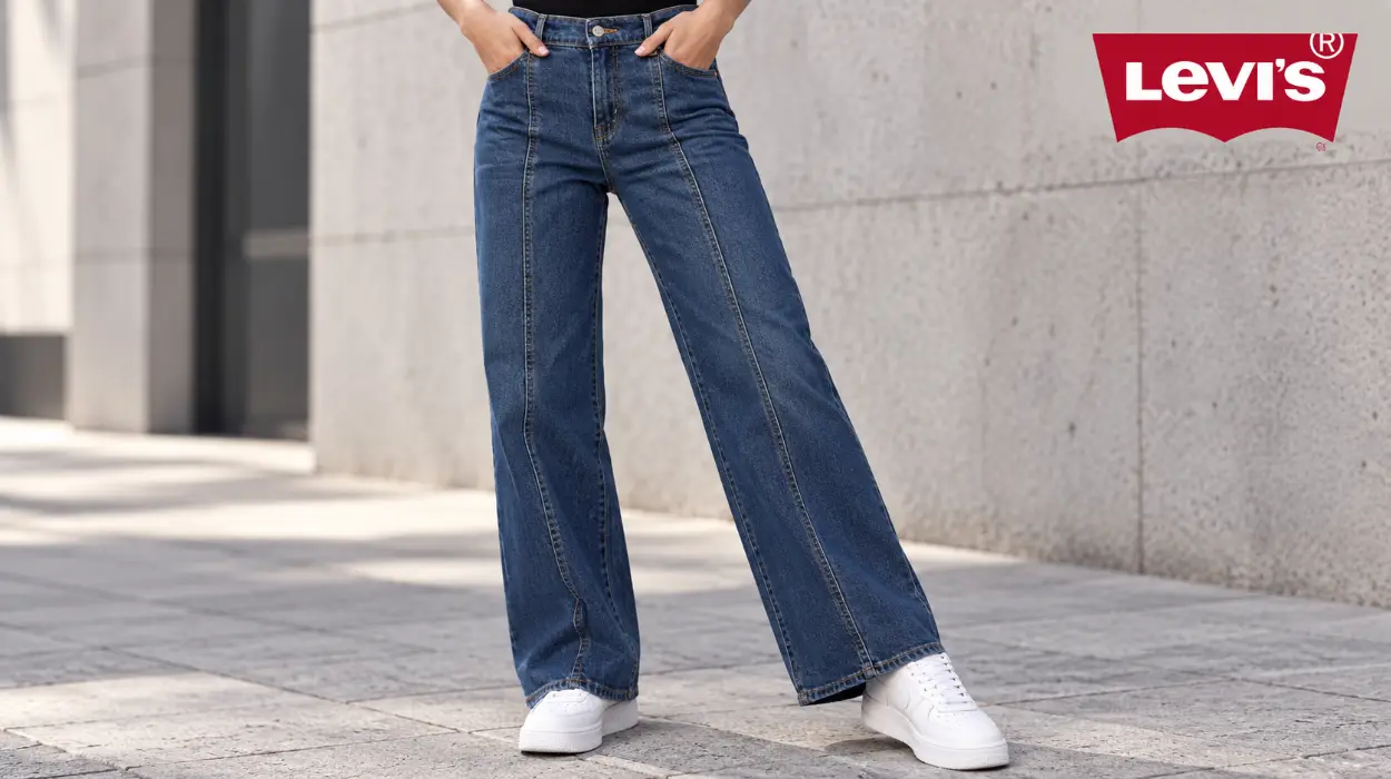 Vaqueros Levi's 318 Seamed Wide Leg para mujer con panel abdominal