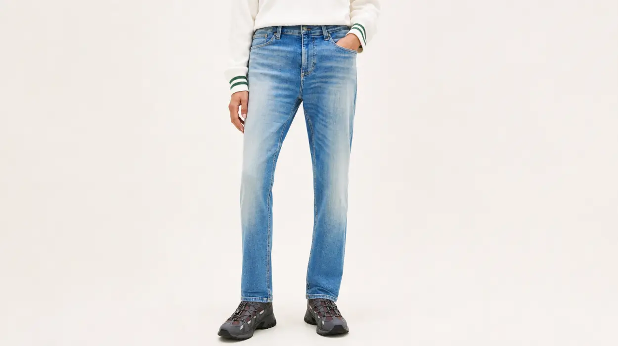 Vaqueros Tommy Jeans Austin Slim Tapered Fit para hombre en denim azul claro