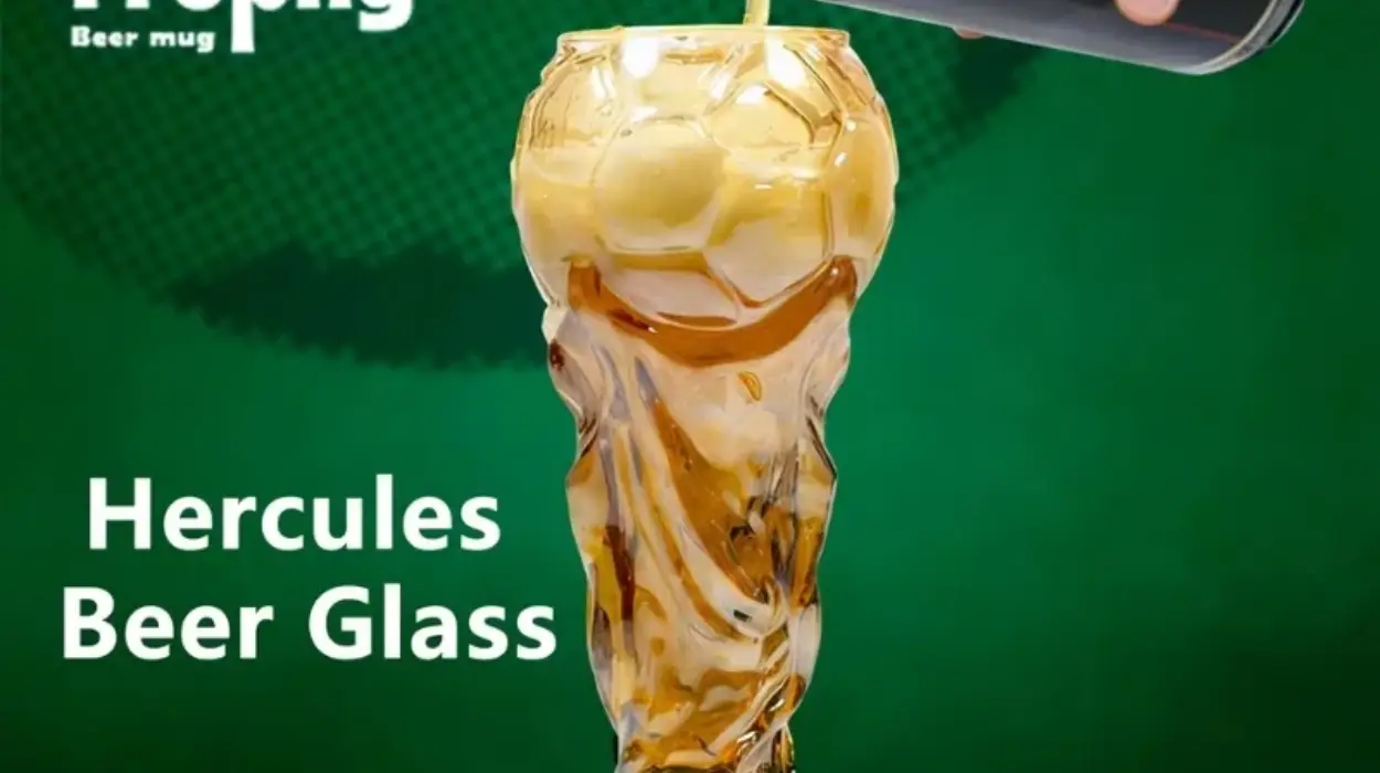 Celebra como un campeón con el vaso con forma de trofeo del Mundial de fútbol, grueso y duradero
