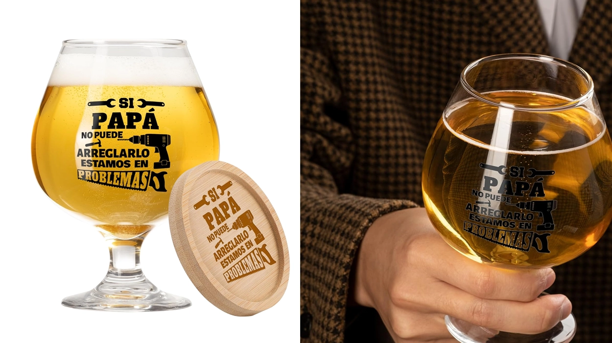 vaso de cerveza de regalo para padre prsently