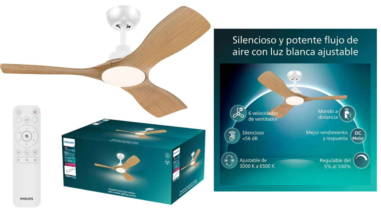 ventilador Philips LED silencioso
