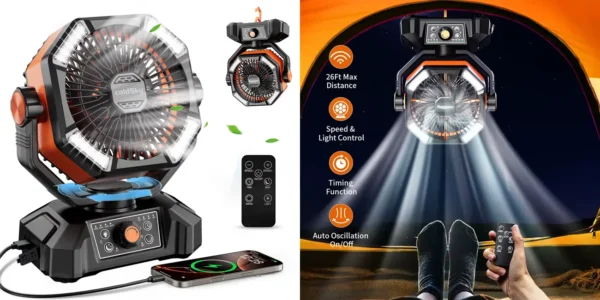 Ventilador de camping ColdSky HY-8136S con batería