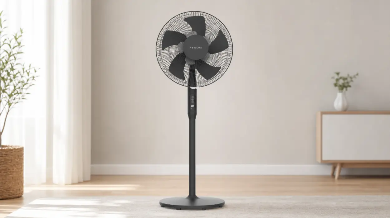 Ventilador de pie Newlux con mando a distancia y regulable a 3 alturas y velocidades