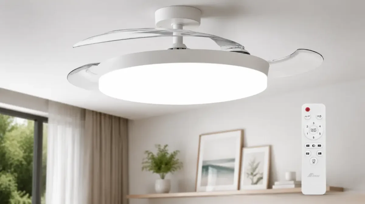 Ventilador de techo con luz y aspas retráctiles 3NOD CONCEPT OVA
