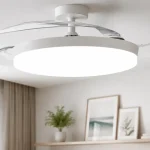 Ventilador de techo con luz y aspas retráctiles 3NOD CONCEPT OVA, blanco