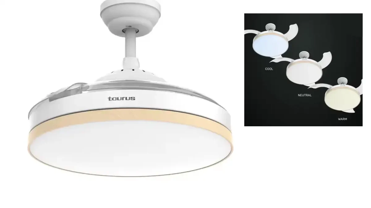 Chollo Ventilador de techo Taurus Polar con aspas retráctiles 84,48€ con cupón y envío gratis (-53%)