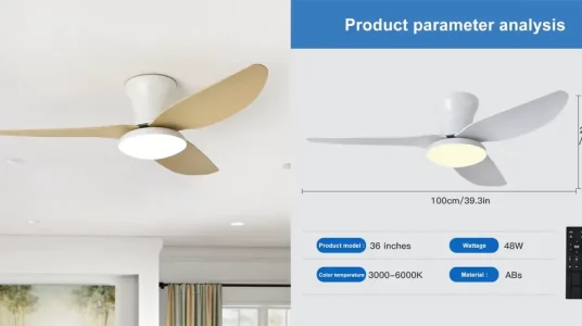 Ventilador de techo de 100 cm con luz LED