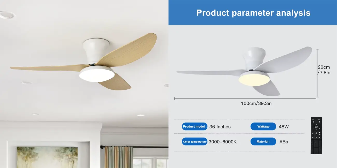 Ventilador de techo de 100 cm con luz LED