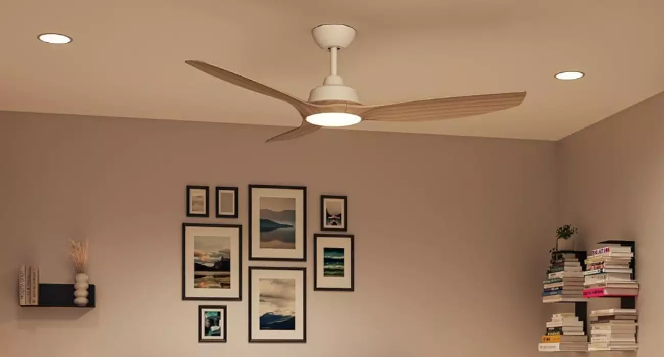 Ventilador de techo Philips Olas con luz LED de 24 W, motor DC silencioso y mando a distancia