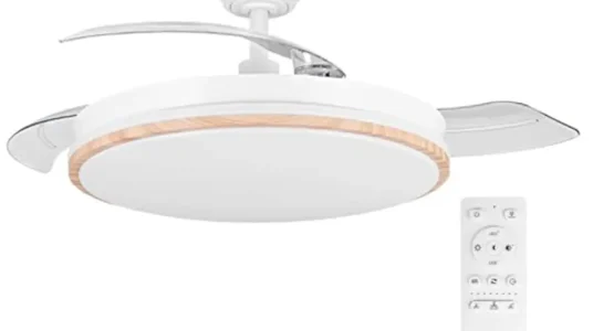 Ventilador LEDUNI con luz LED integrada de 72W y mando a distancia
