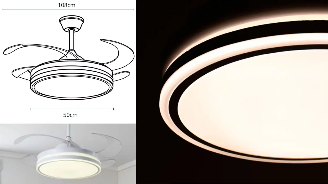 Ventilador con luz LED y aspas ocultas Bel Air Home barato