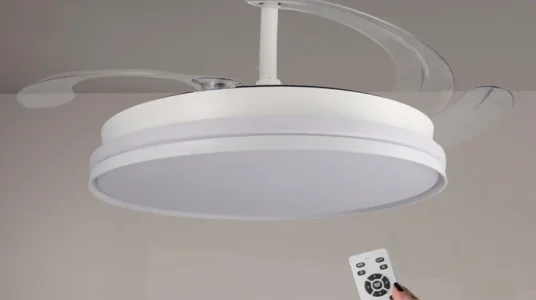 Ventilador de techo M mimotec Cami con luz LED y aspas retráctiles