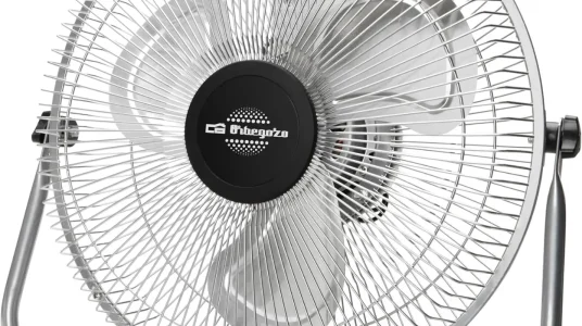Ventilador industrial Orbegozo PW 1230, inclinación ajustable, 45 W, aspas metálicas de 30 cm y 3 velocidades