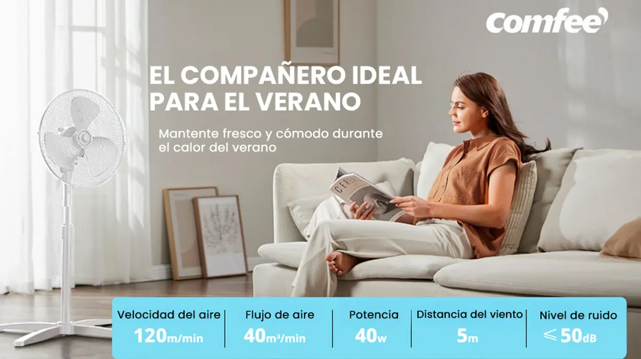 Ventilador de pie ajustable Comfee 2025 barato