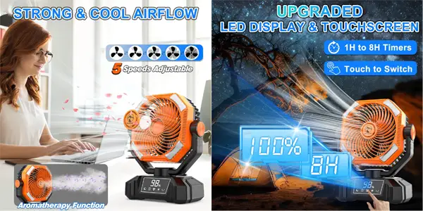 Ventilador recargable Luz LED Multper oferta