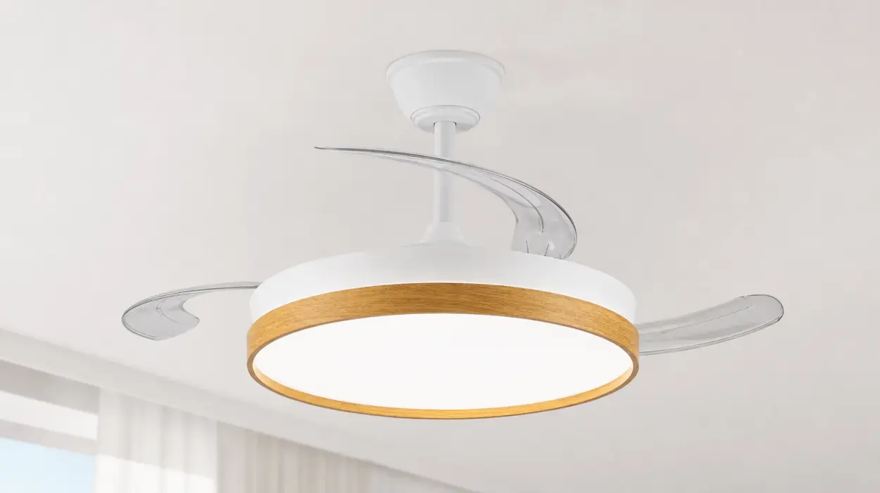 Ventilador de techo Secuoya con motor DC, 6 velocidades y luz LED de 45 W