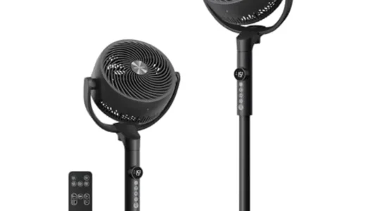Ventilador de pie Songmics silencioso con mando y 15 velocidades
