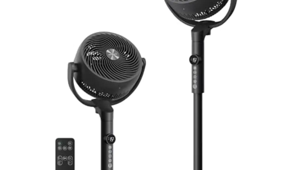 Ventilador de pie Songmics silencioso con mando y 15 velocidades