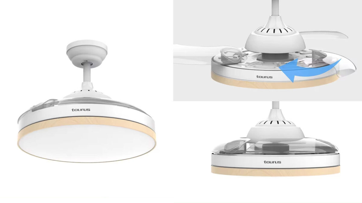 AliExpress rebaja casi a la mitad este fantástico ventilador de techo Taurus con luz LED y aspas invisibles ¡Por tiempo limitado!