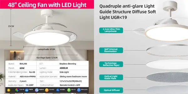 Ventilador de techo LED IRALAN SM-FAN