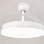 Ventilador de techo LED White Olga con luz regulable y control remoto, silencioso y con motor DC de 30W