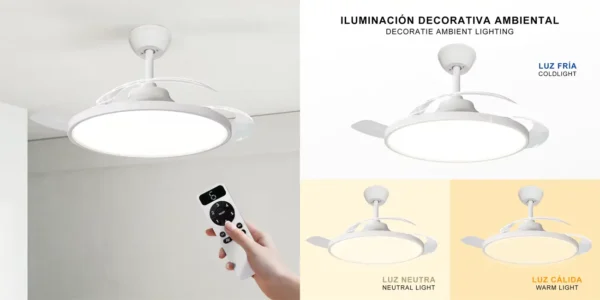 Ventilador de techo retráctil Hola LED de 60W