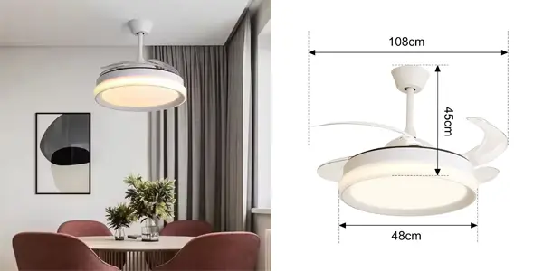 Ventilador de techo retráctil Hola LED de 60W