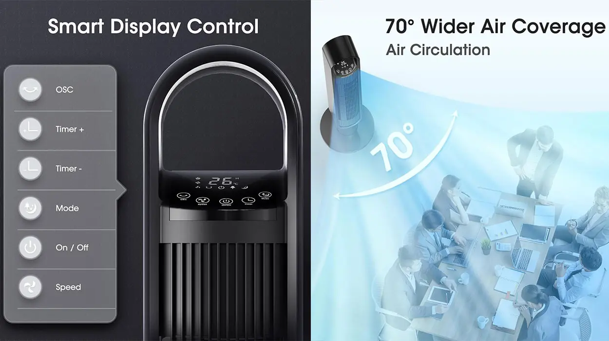 Ventilador de torre portátil Curecure con oscilación barato