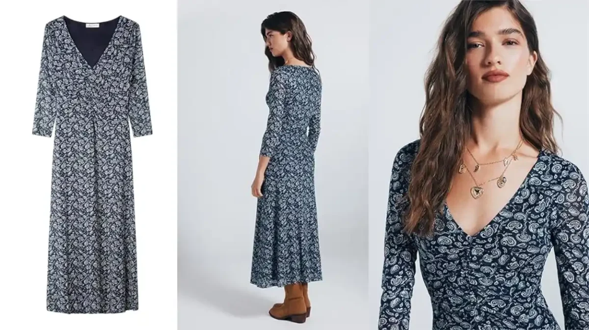 Vestido Springfield Midi Dress con estampado paisley para mujer