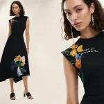 Vestido largo sin mangas para mujer Desigual en negro