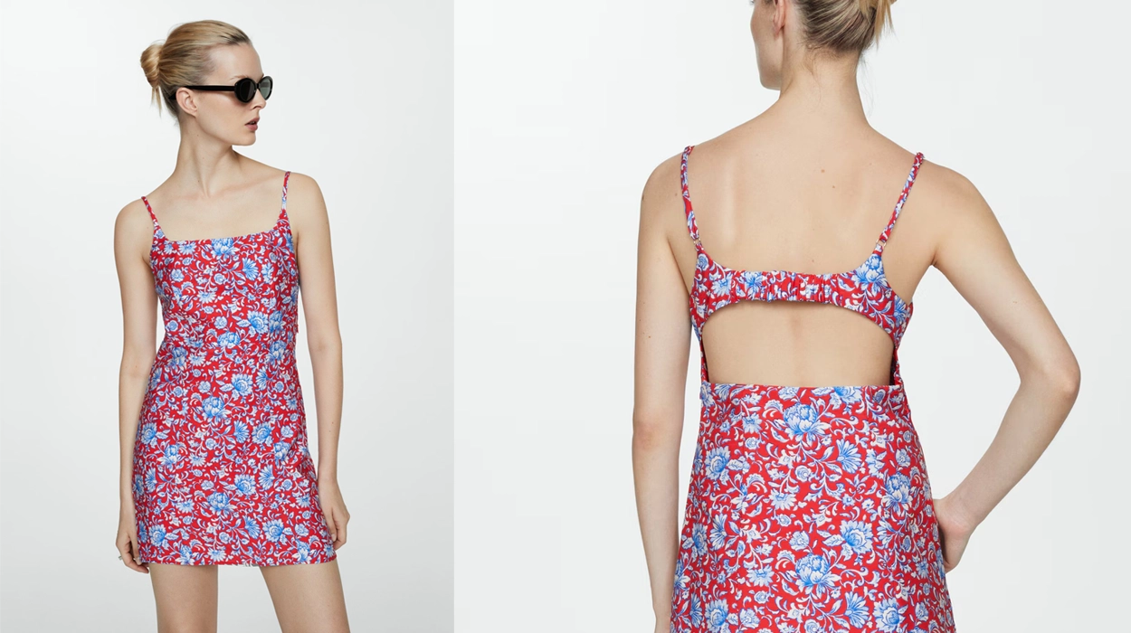 vestido estampado floral Mango Outlet