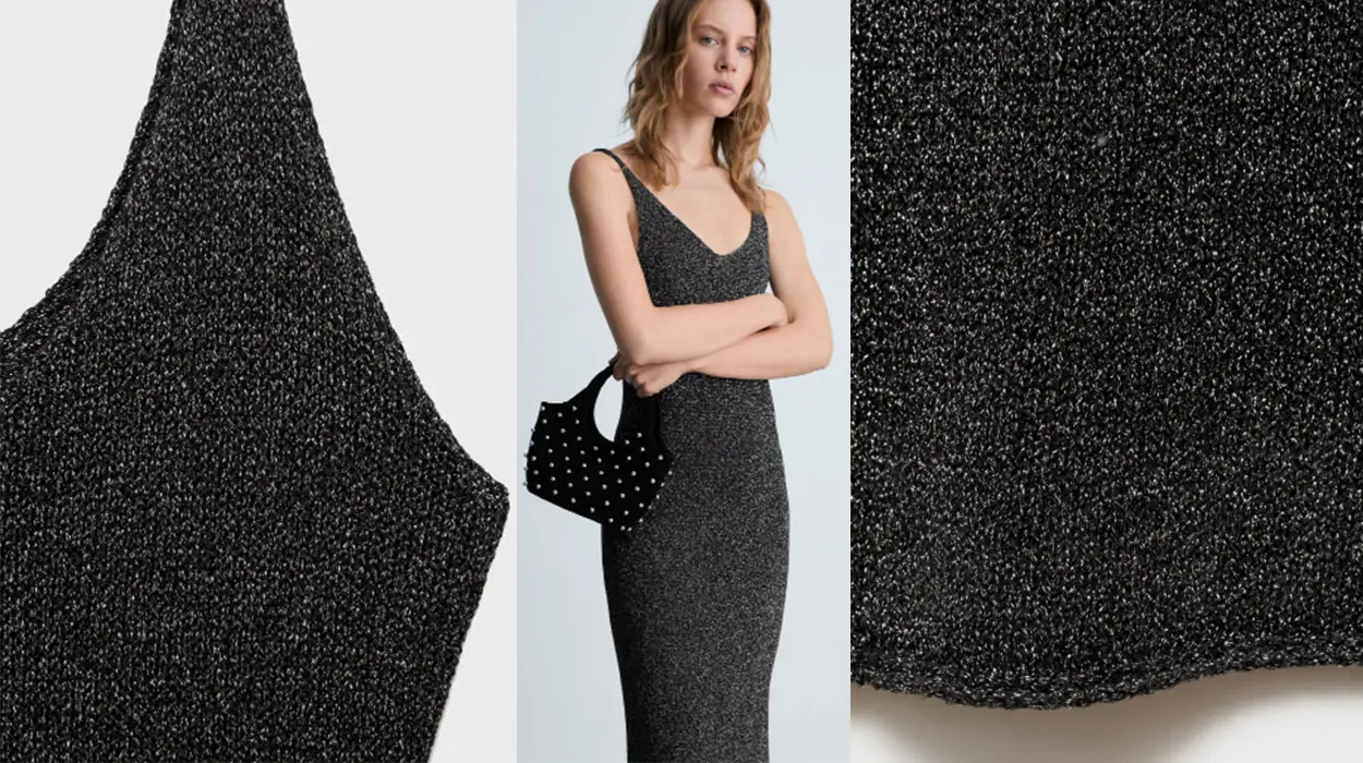 Vestido de punto lúrex para mujer de Mango Outlet barato