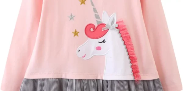 Chollo vestidos de algodón de manga larga kfnire para niña