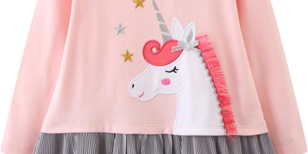 Vestidos de algodón de manga larga Kfnire para niña