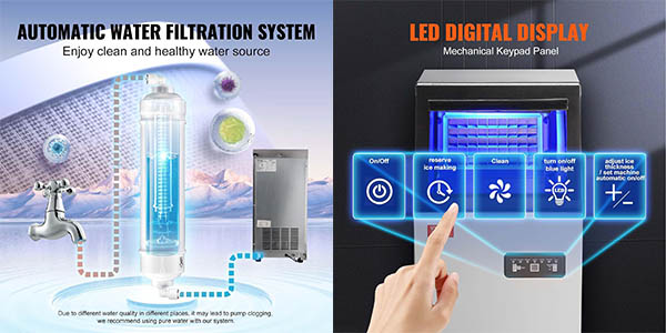 Vevor máquina cubitos hielo profesional barata